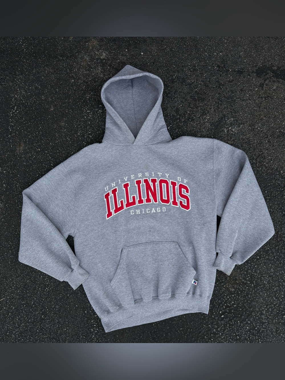 Vintage Russell Athletic University Of Illinois Chicago Embroidered Hoodie USA